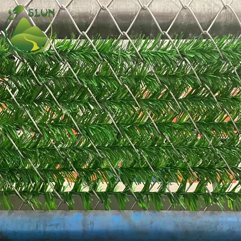 Artificial Grass Wall Chain Link Fence Rolls Chain Link Hedge Slats  Evergreen Privite Grass Fence Panel for Gate