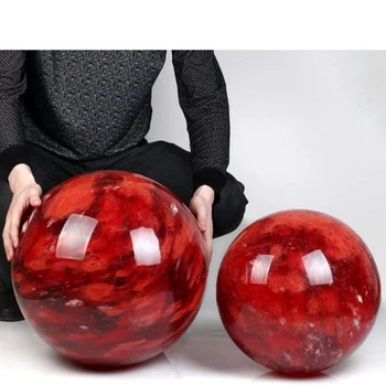 High Quality Large RED Melting Stone Quartz Balls Feng Shui Crystal sphere Balls for Decoration