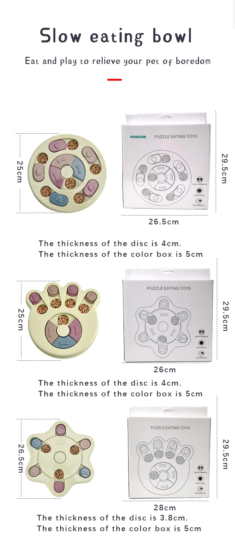 Pet Interactive Food Bowl Slow Feeder Puzzle Interactive Slow Pet Feeder Dog Training Treat Dispensing Feeder details