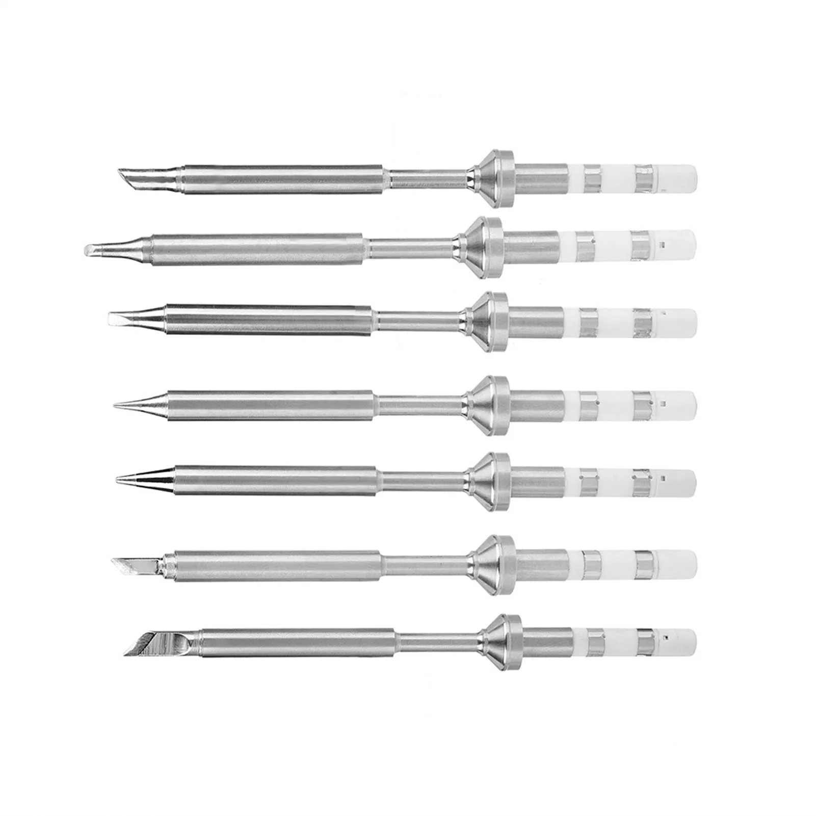 7 pezzi Mini punte per saldatore in acciaio inossidabile di ricambio per saldatore TS100 7 tipi_voghion.com