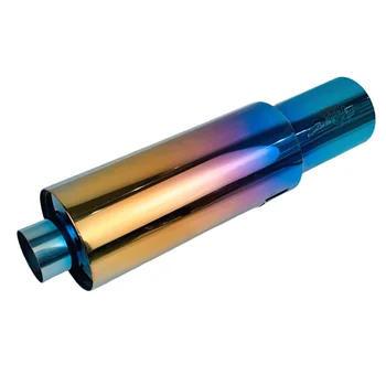 Universal 2.5'' inlet 3.5'' Outlet Car Exhaust Systems Muffler Colorful Exhaust Muffler Tip Stainless Pipe Rear Tail Throat