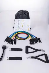 Оптовая продажа эластичных спортивных эластичных лент из термопластичного эластичного латекса для фитнеса 11 шт. набор эластичных лент и трубок, ленты для тренировок с ручкой