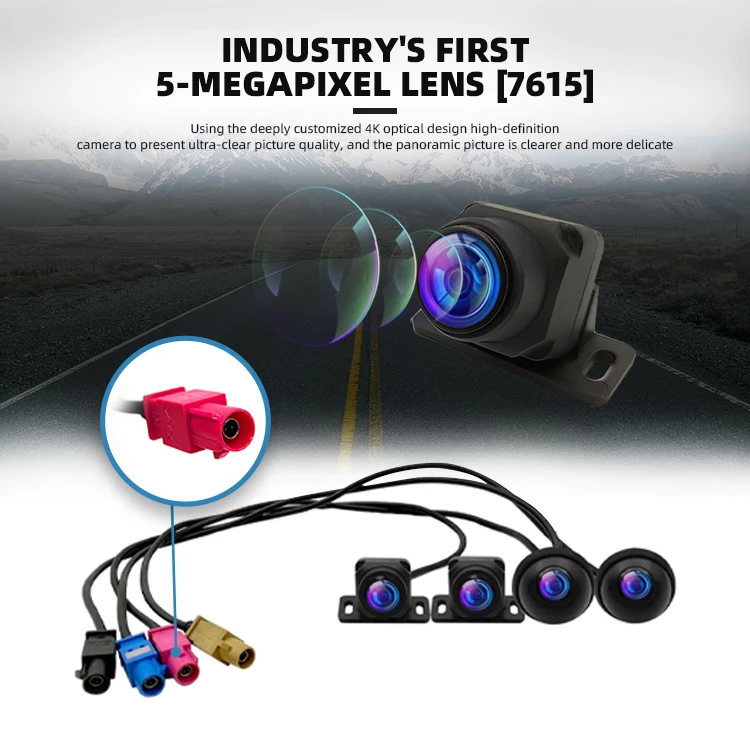 Wemaer LVDS Cable 4 Ways Car Cameras System HD 3D Reverse Backup Rear Side View Camera for BMW Audi Benz Toyota Honda factory