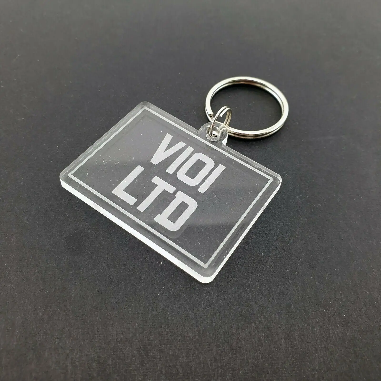 Personalised Name Number Plate Clear Custom Acrylic Keychain