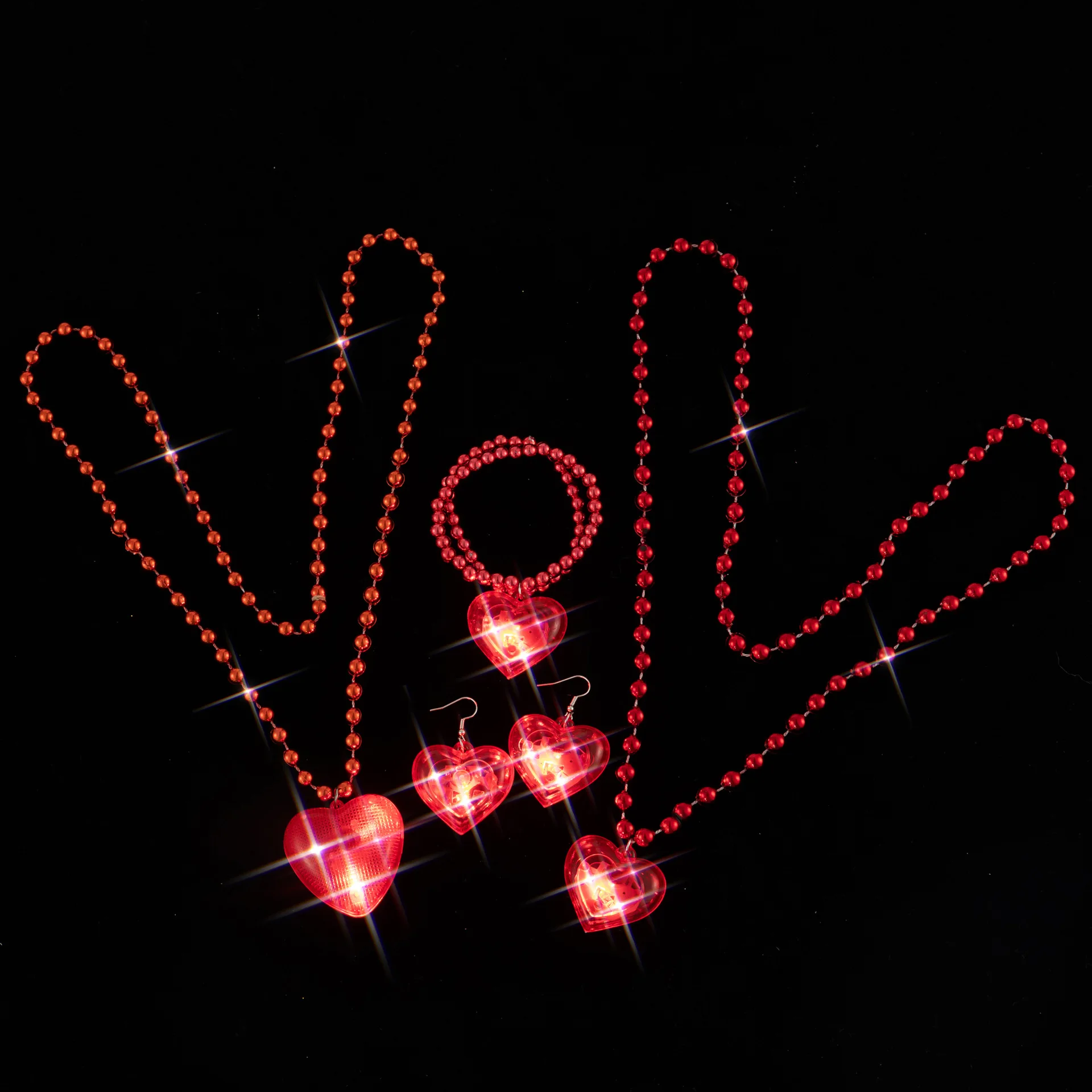 Valentine's Day Custom Led Light Up Heart Necklace Glowing Heart