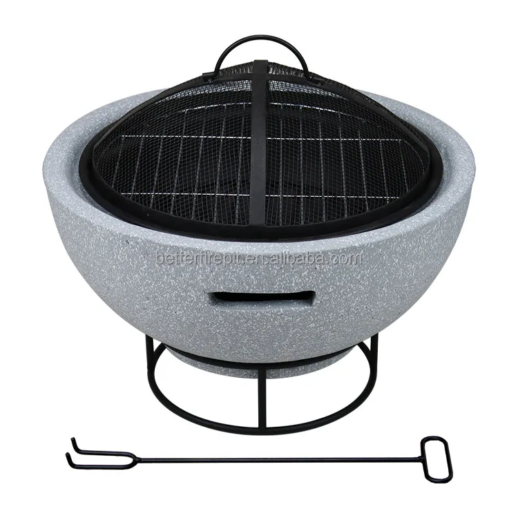 Traditional Clay Fire Pits Small Ceramic Fire Pit Bowl Outdoor Mesh
