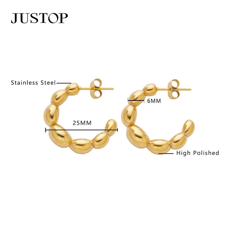 Luxurious Hoop Filled Gold Earrings 18k Gold Plated Hypoallergenic