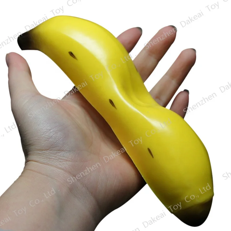 Сжимаемая игрушка-банан Jumbo, тянущаяся медленно восстанавливающая форму имитация фруктов в форме банана, мяч-антистресс, сжимаемые игрушки-бананы