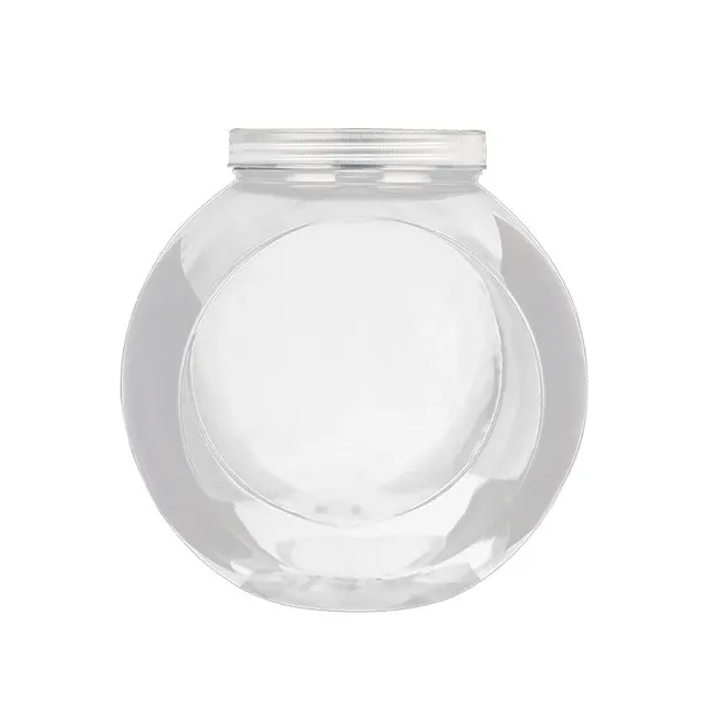 Wholesale circular transparent plastic bottles PET plastic bottles with lids nuts candies food plastic packaging cans