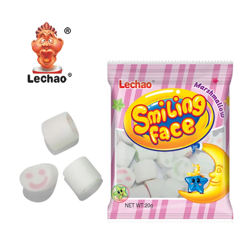 Free Sample Marshmallow Smile Face Wholesale Mini Halal Vanilla Marshmallow Halal Candy