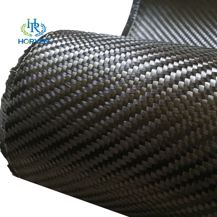 3K 200gsm 2x2 Twill Carbon Fiber Fabric Roll - 1.64ft X 12ft - High Strength Black Mat