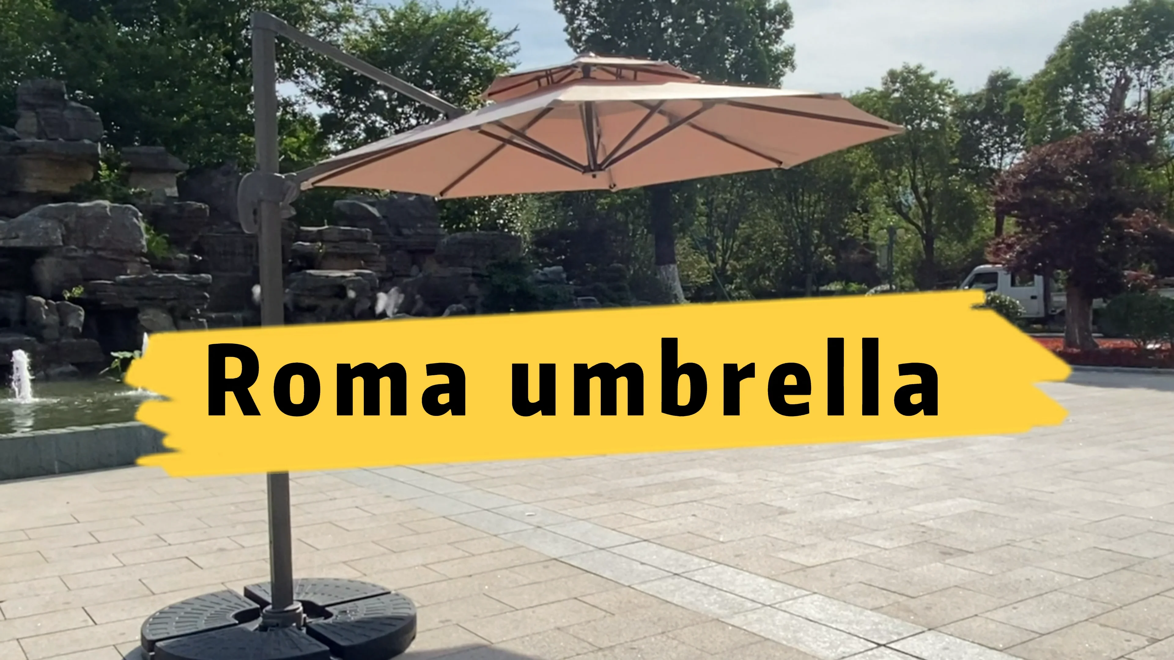 Cantilever Garden Parasol Aluminum Uv Sun Ready To Ship Roman Umbrella