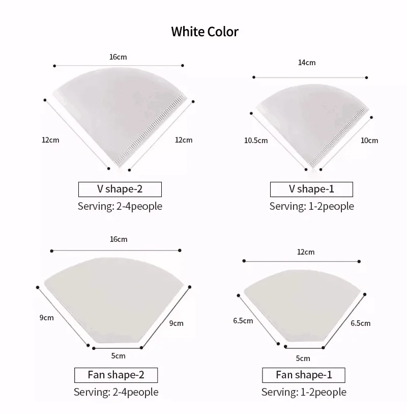 Coffee Filter Paper Food Grade Round Coffee Filter Paper Vshaped Log