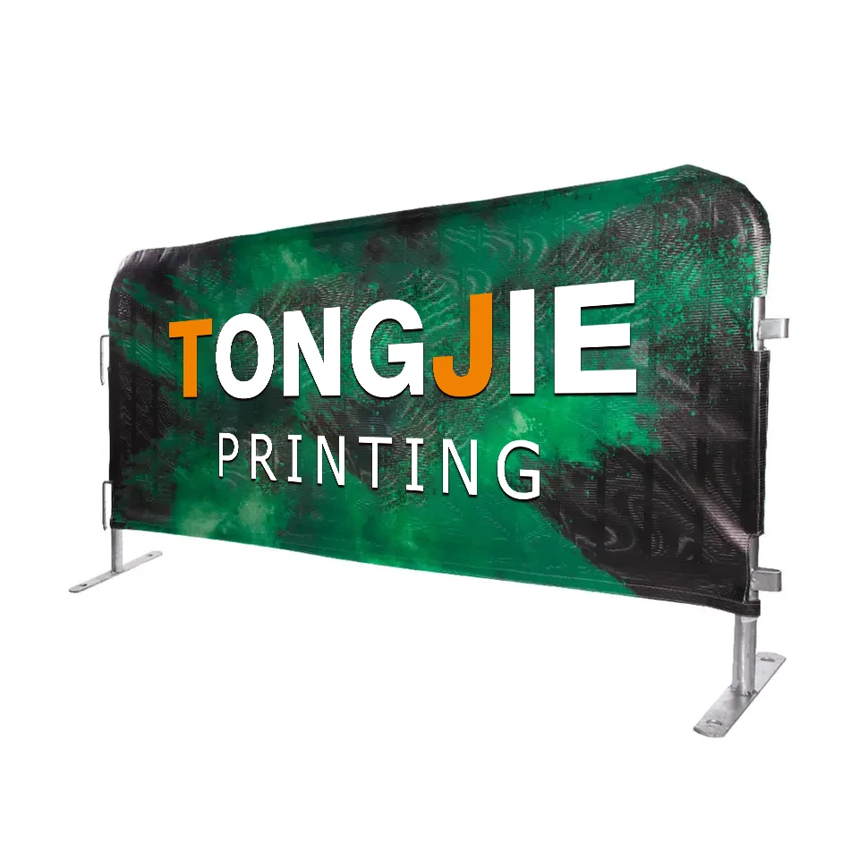 Barricade Barrier Cover Customized Printing Crowd Control Banner Mesh PVC Vinyl Fence Barrier Cover