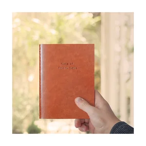 Custom Stitched Recycled Grid A5 A6 A7 Kraft PU Leather Notebooks Promotional Soft Cover Journal for Office Business Students