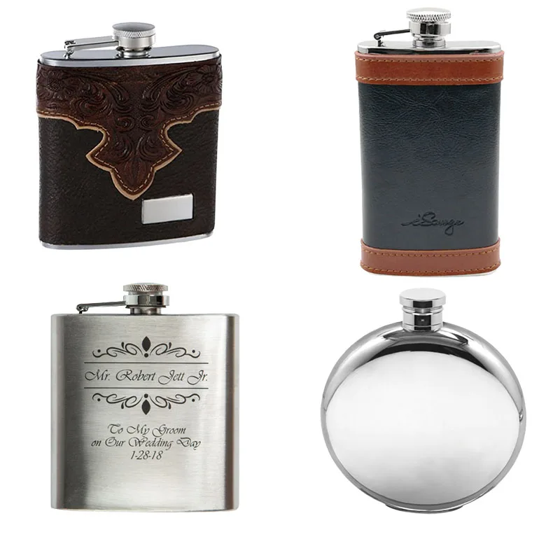 Liquor Flasks 4oz 5oz 6oz 7oz 8oz For Whiskey Stainless Steel 304 Hip