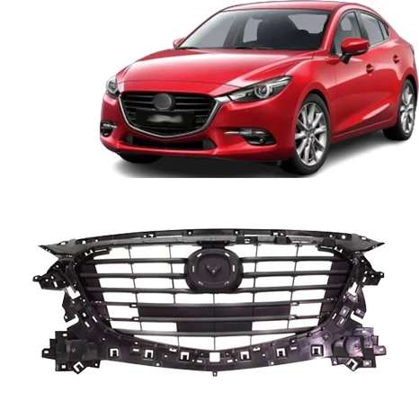 ملحقات السيارة مجموعة شبك أسود غير لامع لسيارة Mazda2017 موديل 3 BANE50712D MA1200216