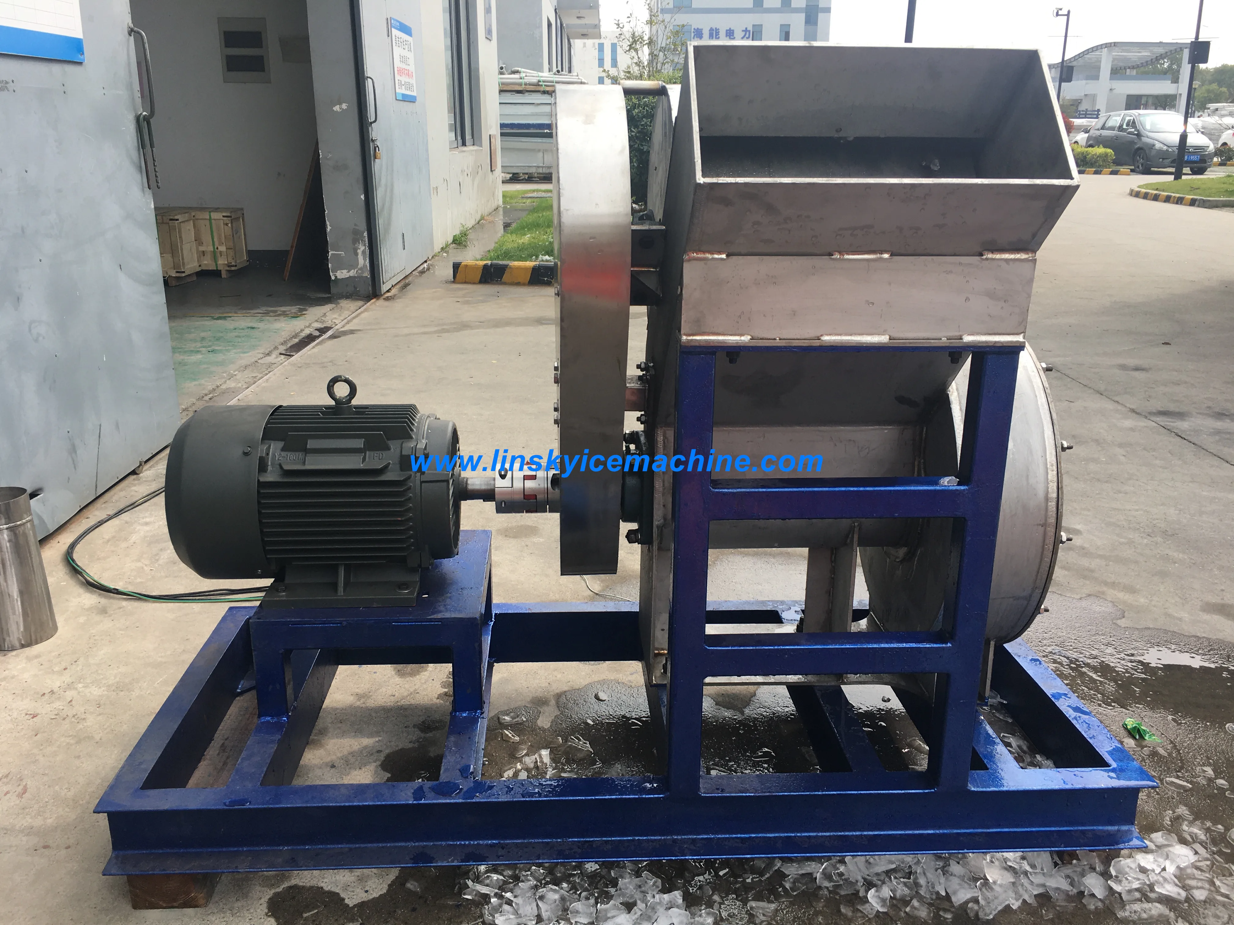 Ice Factory Tour, Big Ice Block Crusher Machine For Fishing Boats