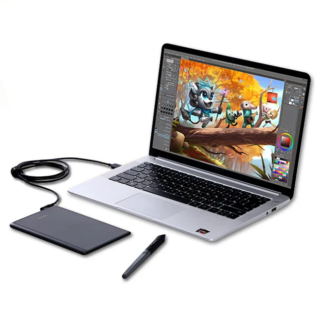 HUION Inspiroy H420x 8192 Pen Pressure Battery-free Pen Digital Graphic  Tablet Kids Drawing Tablet