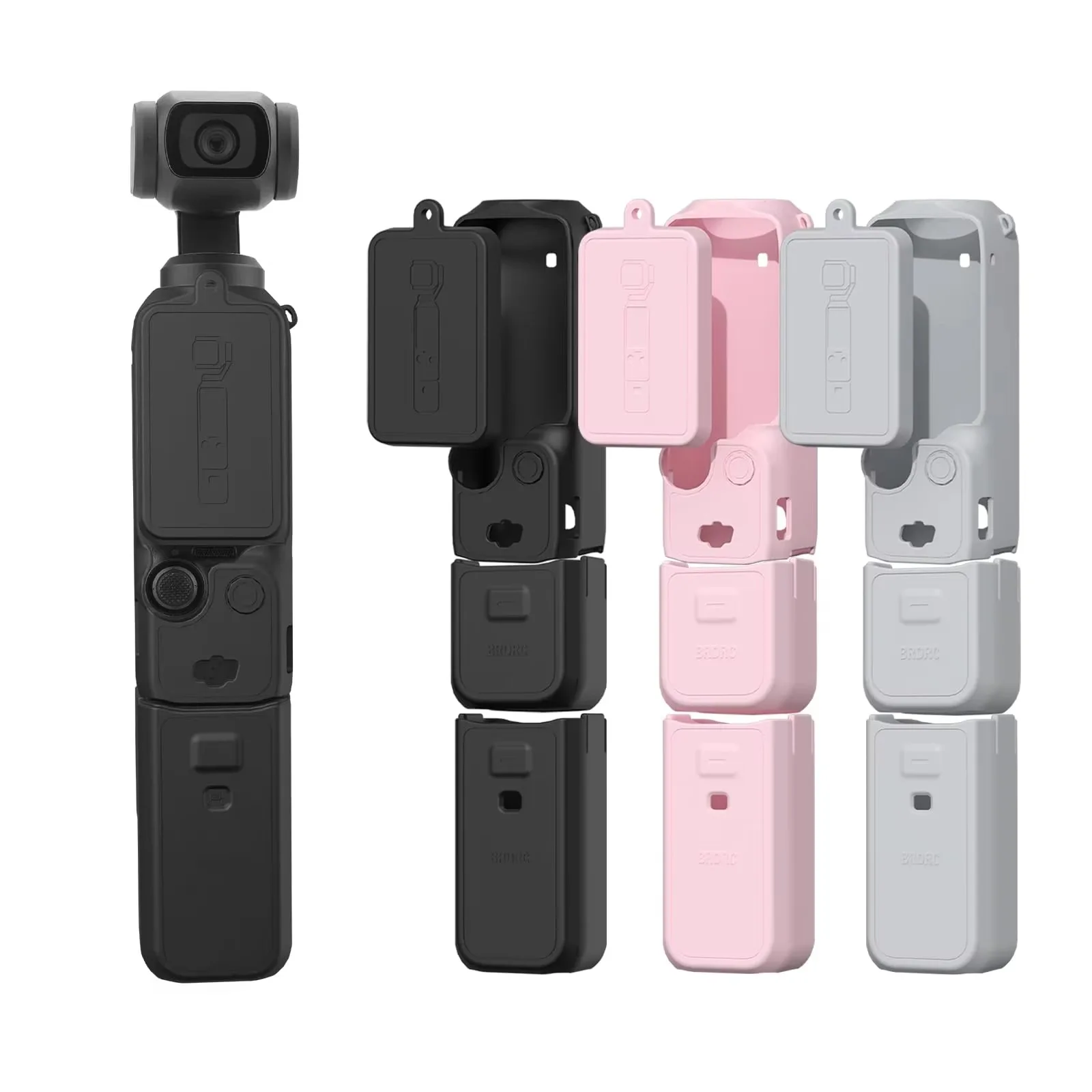 product laudtec dustproof silicone protective case for dji osmo pocket 3 lens screen cover anti loss strap travel sleeve sjk1083-2