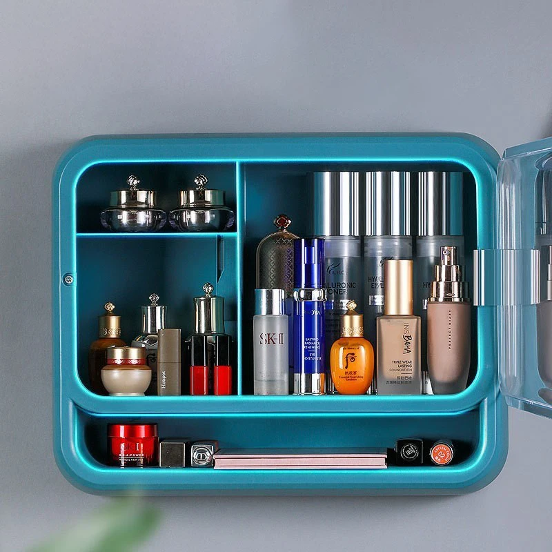 Large Capacity Waterproof & Dustproof Transparent Plastic Storage Box for Bathroom & Kitchen Wall for Organization & Aesthetics