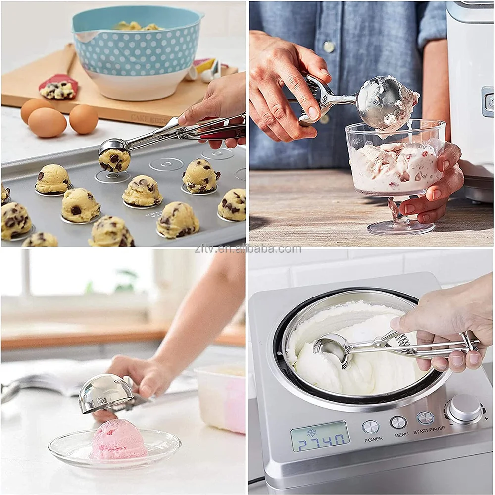 Culinary Elements Ice Cream Scoop – Sturdy Metal Scooper For Ice Cream, Batter, Cookie Dough (Dishwasher Safe) - View #4