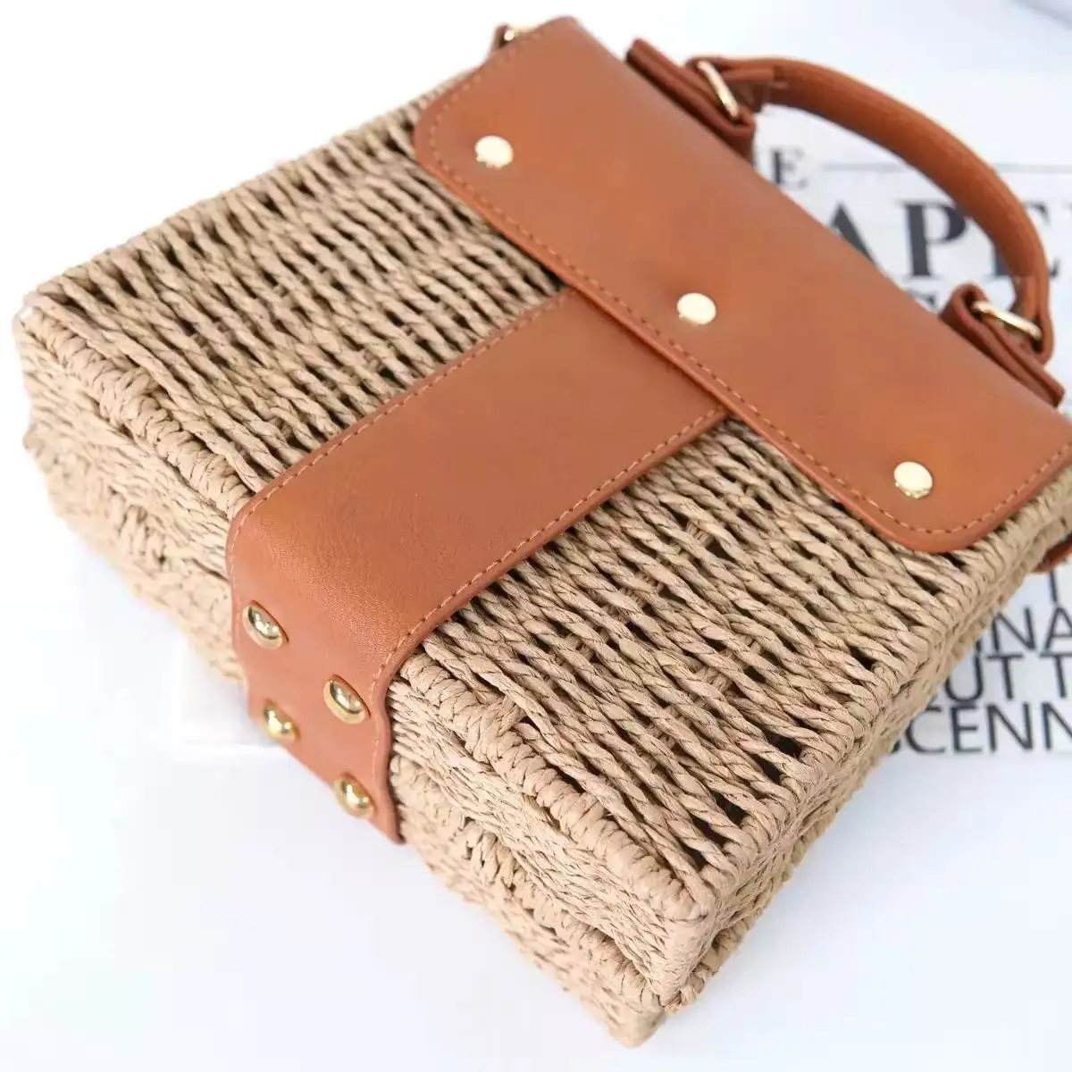 Design Fashionable Ladie's Crossbody Bag Straw Handbags for Women