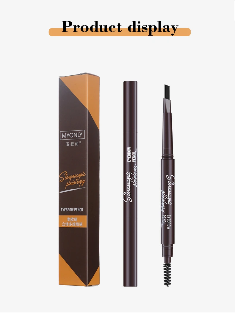 Brow Pencil With Brush Custom Private Label Eyebrow High Quality Black