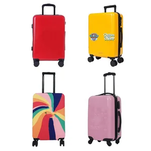 Wholesale 4 Wheels Cartoon Characters Rolling Suitcase Kids Travel Luggage with Customized Design