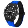 Boîtier de montre en fibre de carbone noire + bracelet en nylon rouge