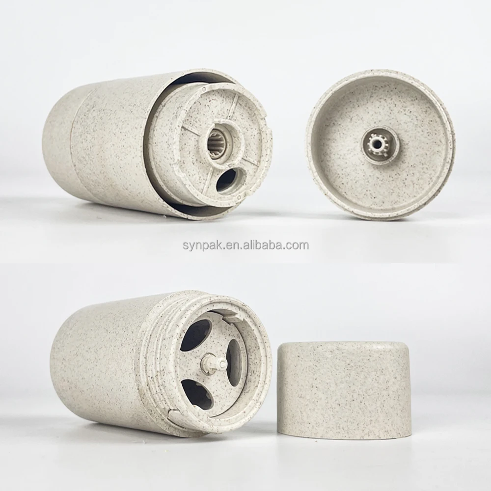60ml  Wheat Straw Material Refillable Empty Deodorant Stick Tube Eco Twist up Plastic Cosmetic Container Cylinder Bottle