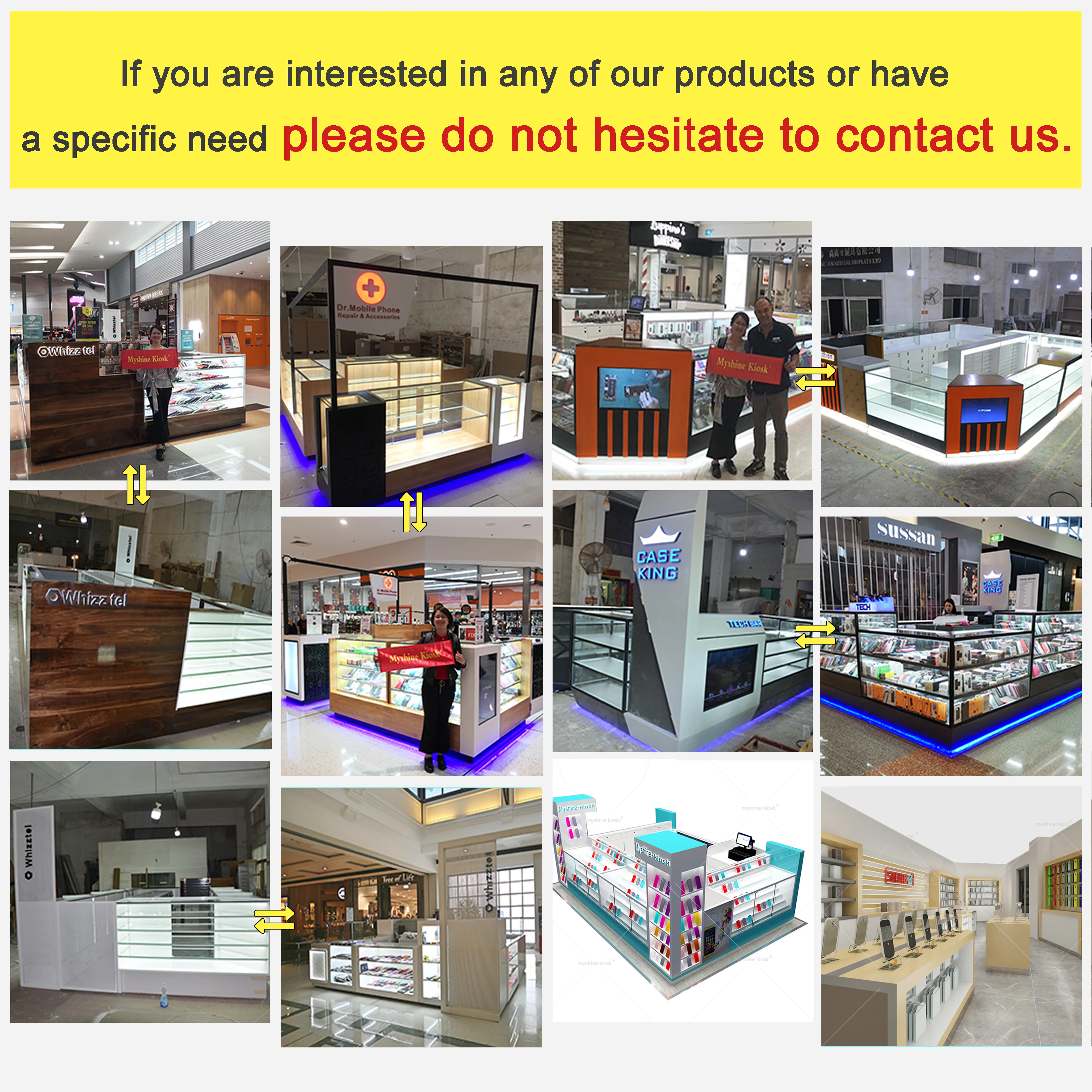 Retail Popular Cell Phone Accessories Kiosk for Shopping Mall