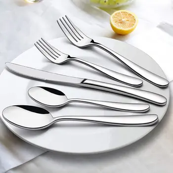 kitchen black metal silver 24 pcs 304 rose matte gold dinner knife spoons and fork cutlery set stainless steel flatware set