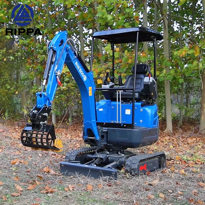 Rippa Machine Factory EU Standard 1.5Ton Excavator Earth Moving Machinery Kubota Engine Digger Excavator Small Mini Excavator