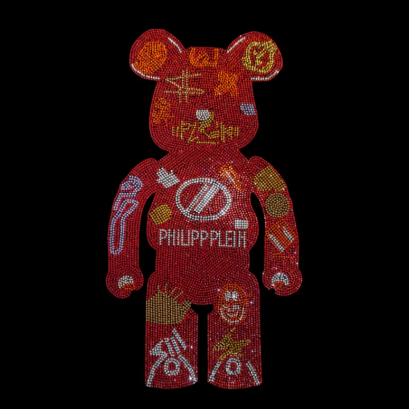 China manufacturer flower and bird heat transfer printing stickers iron on rhinestone transfer for clothes