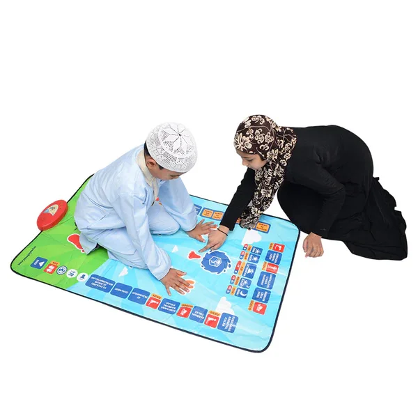 Muslim Smart Educational Carpet Gift Seating Teaching Interactive Prayer Mat for Kids for 3-9 Year Olds Ramadan Version Children
