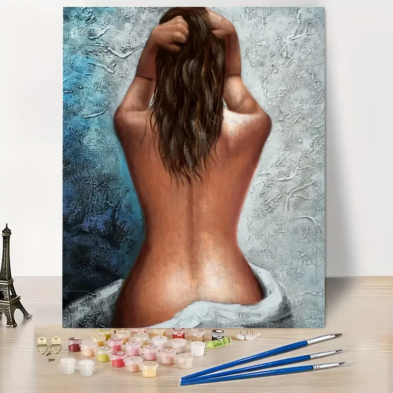 Set of DIY Digital Oil Paintings Sexy Art Goddess Canvas Wall Decoration Classic Style Nude Still Life Bedroom Home Landscape