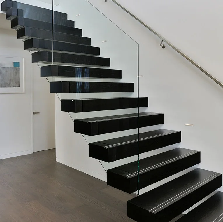 Floating Stairs Concrete Wooden Tread Floating Stairs Brackets