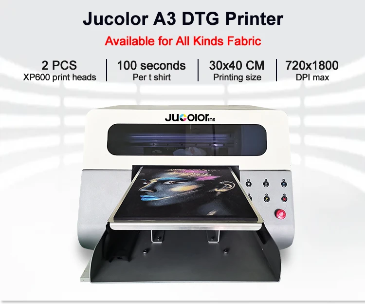 CJ Multifunction Custom t Shirt Printing Machine A3 Size Dtg Flatbed Printer