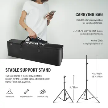 Photography Fill Light NEEWER Upgraded 660 PRO II LED Video Light RGB Studio Lights product image