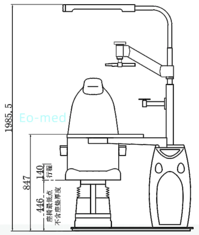 Ophthalmic TR510A Refraction Table  Chair Unit Optometry Combined Table Set Optical Equipment Eye Sight Examination Chair