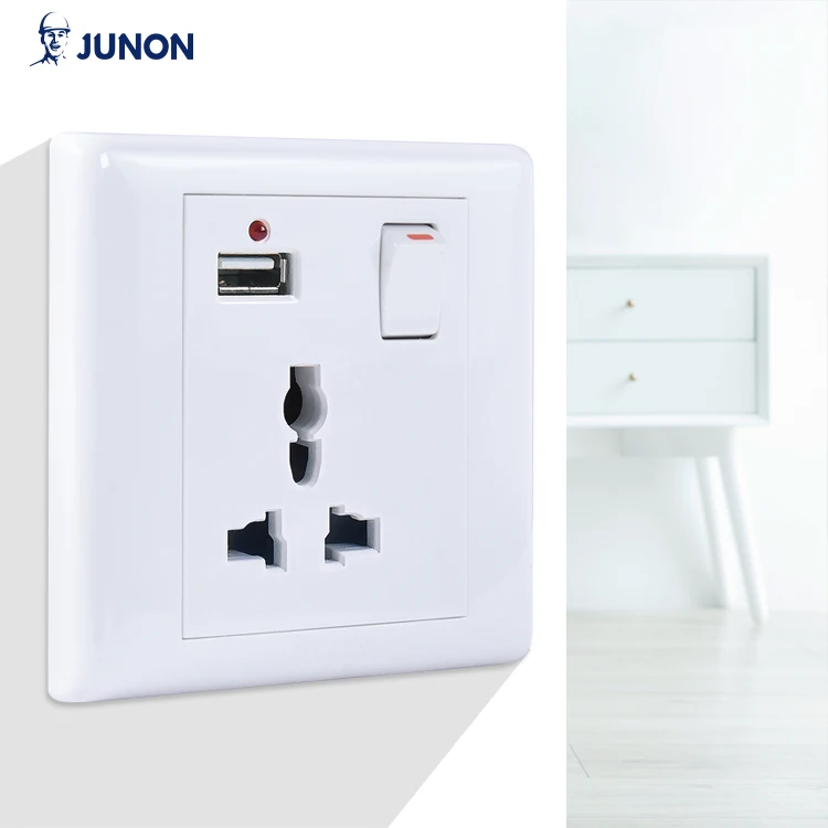 Simple Design Wall Switch Socket 13A Multi Socket With USB Charger