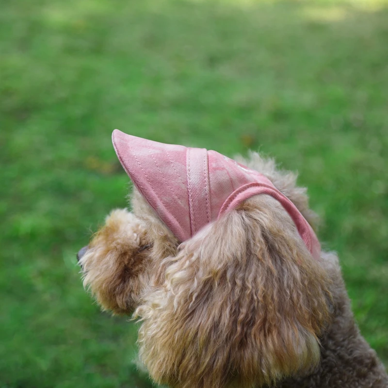 For TAILUP All Seasons Outdoor Dog Sun Hat UV Protection Baseball Cap with  Ear Holes Adjustable Drawstring Cotton Printed