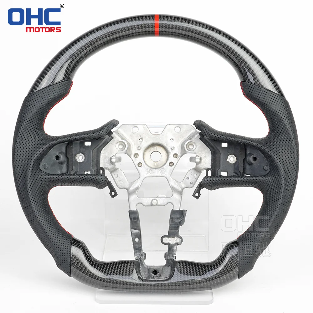 Factory Custom Steering Wheel Fit for Infinity Infiniti Q50 Q60 Sedan Coupe Exhaust LED Carbon Fiber Steering Wheel Leather