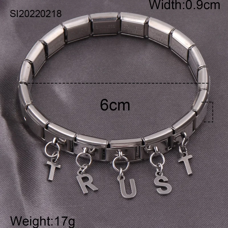 Wholesale Stainless Steel Letter Links Bracelets High Polished Hello