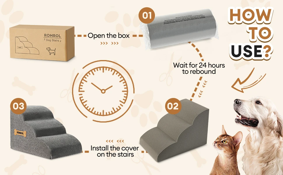 New Arrival Top Quality 3 Steps Dog Stairs Pet Ladders Pet Ramp For