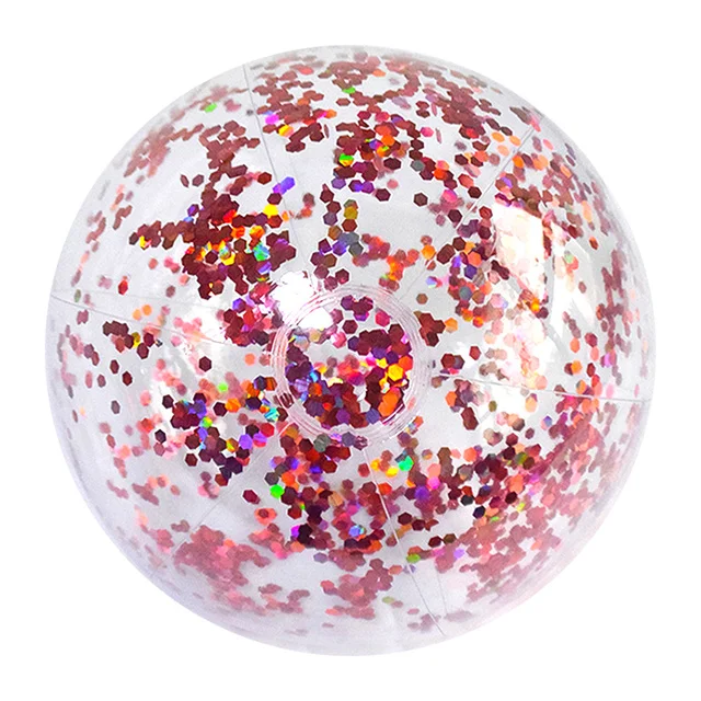 Inflatable Glitter Beach Ball Summer Water Ball Sequin Beach Balls For ...