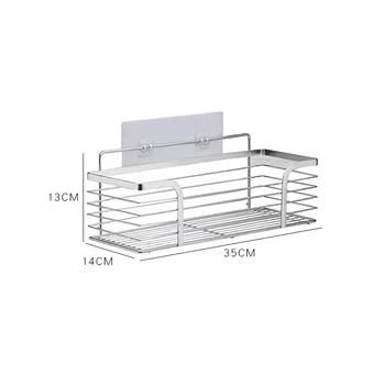 304 Stainless Steel kitchen storage shelf Punch-Free Wall Hanging Bathroom soap and storage baskets