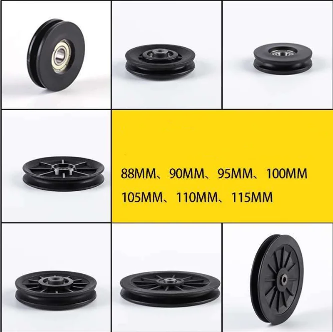Puleggia Fitness In Nylon Nero 100 Mm – Con Cuscinetto, Antiusura, Per Attrezzature Da Palestra E Porte Da Garage
