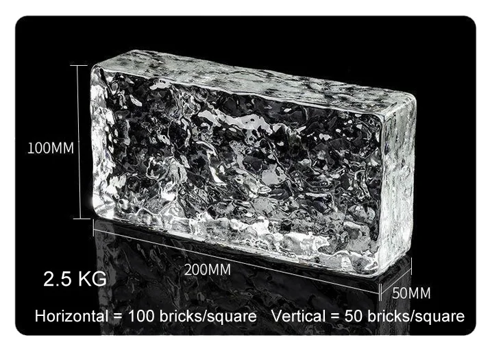 Χονδρική καυτή λιωμένη λειωμένο μέταλλο διακόσμηση τούβλου γυαλιού κρυστάλλου